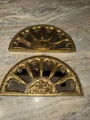 2 Gold Accent Mirrors Home Interiors Art Nouveau Regency Design Reproduction