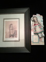 Annie Oakley Photo of Gilbert & Bacon Card + Hallmark Famous American Cloth Doll