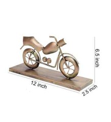 Collectibles Figurines Motorcycle Table Decor Art Golden Antique Metal Statue