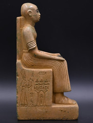 Authentic Ancient Egyptian Seated Statue Of Amenhotep Inscribed Stone Figure BC