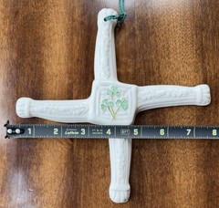 Belleek St Brigid’s Day Cross Ireland Wall Hanging Ornament Shamrock Signed