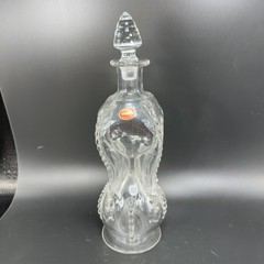 Magnor Glassverk Norway Clear Glass Decanter Vintage Container Bottle W Stopper