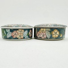 Vintage WBI Chinoiserie Partridge 3 Pc Set – Plate & 2 Trinket Bowls w/ Lids