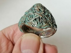 VERY RARE EXTREMELY ANCIENT OLD RING VIKING SILVER COLOR ARTIFACT AUTHENTIC
