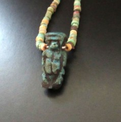 NILE Ancient Egyptian Pataikos Amulet Mummy Bead Necklace ca 300 BC