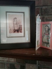 Annie Oakley Photo of Gilbert & Bacon Card + Hallmark Famous American Cloth Doll