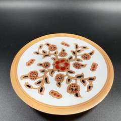 Hand Made Pottery Rhodes Greece Round Dish Plate Dish Bony Original Ceramics VTG