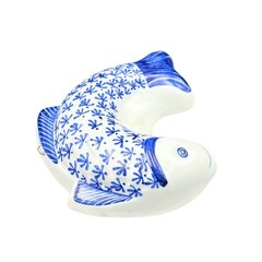 Blue & White Ceramic 6″ Fish Wall Hanging By Sigma The Tastesetter Vintage Decor