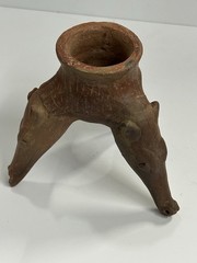 AUTHENTIC PRE-COLUMBIAN CHORRERA ANIMAL EFFIGY TRIPOD POTTERY BOWL, COSTA RICA