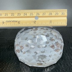 Vintage Tipperary Clear Crystal Leaf Eire Paperweight Faceted Etched Ireland VTG