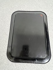 Vintage Black Metal Serving Trays Set of 6 Hand Painted Floral Rose Toleware Art