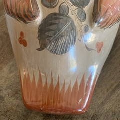 Vintage Tonala Pottery Hand Painted Duck Mexico Folk Art Large