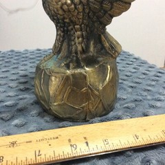 Large 7″ Bronze (?) Eagle Trophy Figure Statue Sculpture Cast Metal Display
