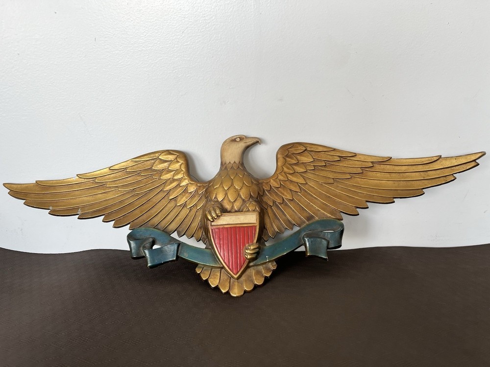 Vintage Sexton 27” Patriotic American Eagle Shield Wall Plaque Cast Aluminum