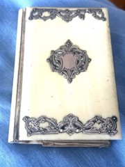 ART NOUVEAU MUSEUM QUALITY and STERLING SILVER DANCE CARD W/PENCIL ORIGINAL BOX