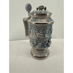 Vintage Racing Car Stein Beer Mug Avon 1989 Brazil Race Car Collectible Lidded
