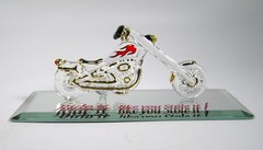 Glass Baron Motorcycle Chopper, Ride It Like You Stole It Glass Figurine #4173