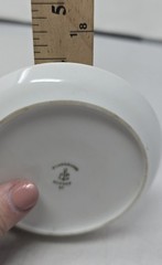 2 Vtg Porcelain Porsgrund Norway Viking Ships 4″ Mini Plate Trinket Dish Coaster