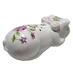 Vintage 1978 Avon Pig Ceramarte Made in Brazil Floral Potpourri Holder 5″ Long