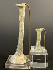Lot of 2 Roman glass Unguentarium with nice Irridescence circa 1-3 rd century AD