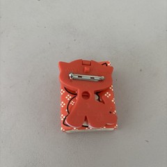 VTG Avon Fragrance Glace Pin Pal Red Calico Cat New In Box 1973
