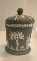 Wedgwood – Jasperware – Celadon Sage Green – Jar with Lid