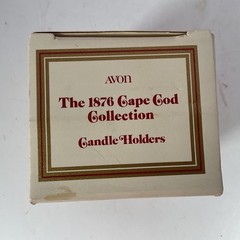 Set of 2 Vintage Avon 1876 Cape Cod Ruby Red Collection Hexagon Candle Holders