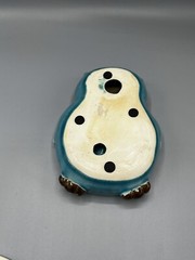 Blue Ceramic Owl Decorative Dish Plate Trinket Spoon Rest
