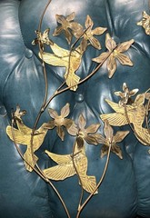 Vintage MCM Metal Hummingbird & Flower 3D Wall Art Decor – Homco