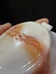 2-AKRO AGATE SLAG GLASS LEAF-SHAPED TRINKET DISHES IN TWO DIFFERENT COLORS