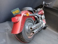 UNTESTED New Bright 9.6V R/C Red Harley Davidson Fat Boy Motorcycle AS IS PARTS