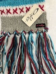 Oakley Winter Scarf Astral Blue Grey White Fringe Snow Skiing Snowboard Ski NWT