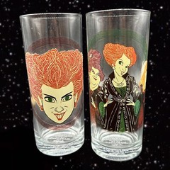 DISNEY HOCUS POCUS 10oz Glasses Sanderson Sisters Halloween 6”T 2.5”W Set Of 4