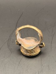 Ancient Roman Intaglio Ring Bronze Engraved Intaglio Ancient Green Jade Ring