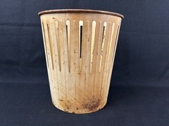 Vintage Erie Art Metal Co. Dan-Dee No. 1 Industrial Waste Basket Trash Can White