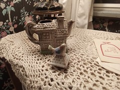 Vintage 1990’s Ceramic Cottage Teapots NOS Decorative Knick Knack