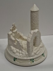 Belleek Devenish Round Tower Centrepiece ~ Millennium 2000 Collection Pristine