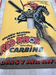 RARE* Vintage Replica Metal Light Switch Cover Red Ryder Daisy Air Rifles NEW