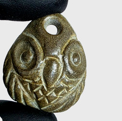 300 BC Ancient Roman Greek Carved Engraved Gemstone Pendant Medallion Amulet Owl