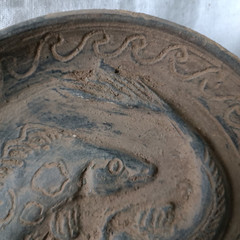 300 BC Amazing Ancient Roman Terracotta Plateful Plate High detailed decorated