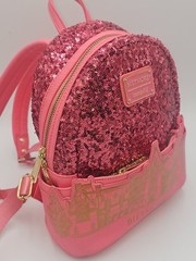 Nice LOUNGEFLY Biltmore LIMITED EDITION Pink SEQUINS Exclusive BACKPACK Bag GOLD