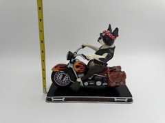 Danbury Mint Bad to the Bone Dog Riding Motorcycle Boston Terrier Rare