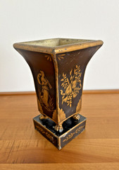 Vintage French Neoclassic Directories Style Toleware / Vase / Flared Cachepot