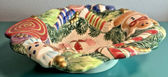 Fitz and Floyd Gingerbread Sugar Plum Candydish Bowl Christmas 1990s Vintage