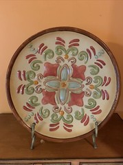 Metal Punched Tin Plate Decorative 20”Hand Painted With Stand
