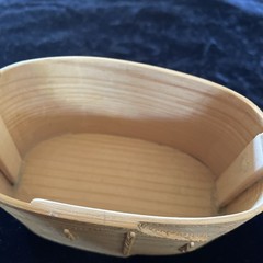 Vintage Norwegian Tine Box Wood Folk Art Scandinavian small 9×6 Signed UN 1987