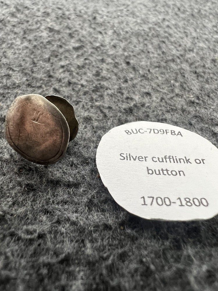 Silver Cufflink/Button. Treasure Item But Disclaimed. Paperwork Included. (e68)