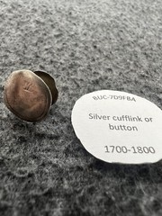 Silver Cufflink/Button. Treasure Item But Disclaimed. Paperwork Included. (e68)