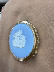 Vintage Stratton Wedgwood Jasperware Classical Design Compact Mirror English