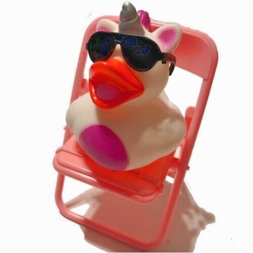 FREE SHIP – UNICORN CRUISING RUBBER DUCK FOLDING CHAIR DASHBOARD CRUISE DUCKIE